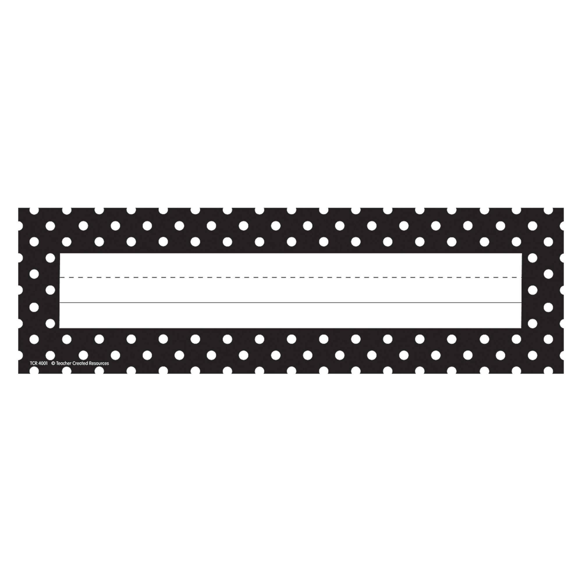 Black Polka Dots Flat Name Plates
